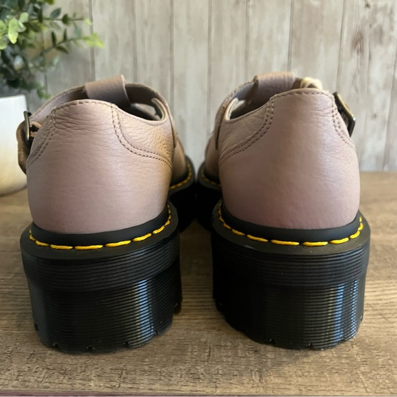 Dr. Martens Bethan Khaki Bone Leather Platform Mary Jane Shoes New 7 - Picture 4 of 6
